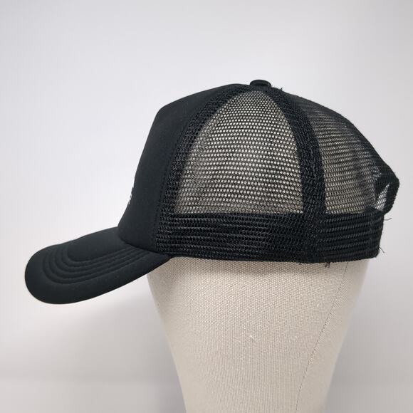 Quiksilver Snapback Mesh Back Trucker Hat Black One Size Adjustable - Picture 3 of 9